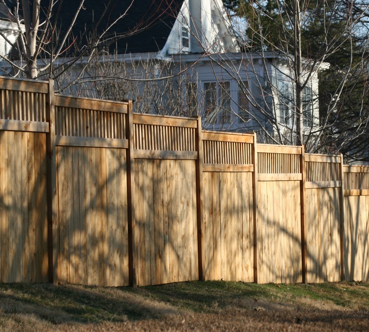 AFC Grand Island - Wood Fencing, 1057 Custom Solid with Accent Top