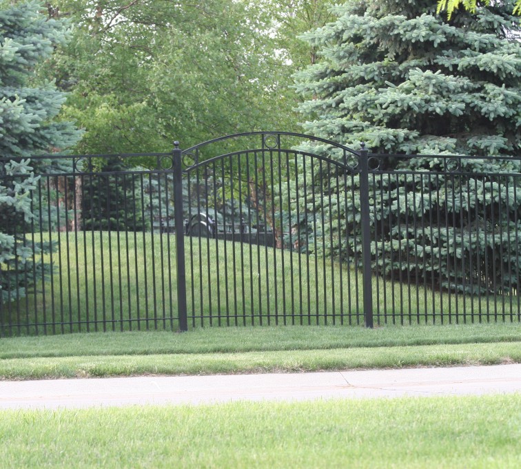 AFC Grand Island - Custom Iron Gate Fencing, 1211 Overscallop panel with rings